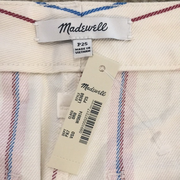 Madewell Wide Leg High Waist Stripe Crop Pants 25P - Picture 5 of 11